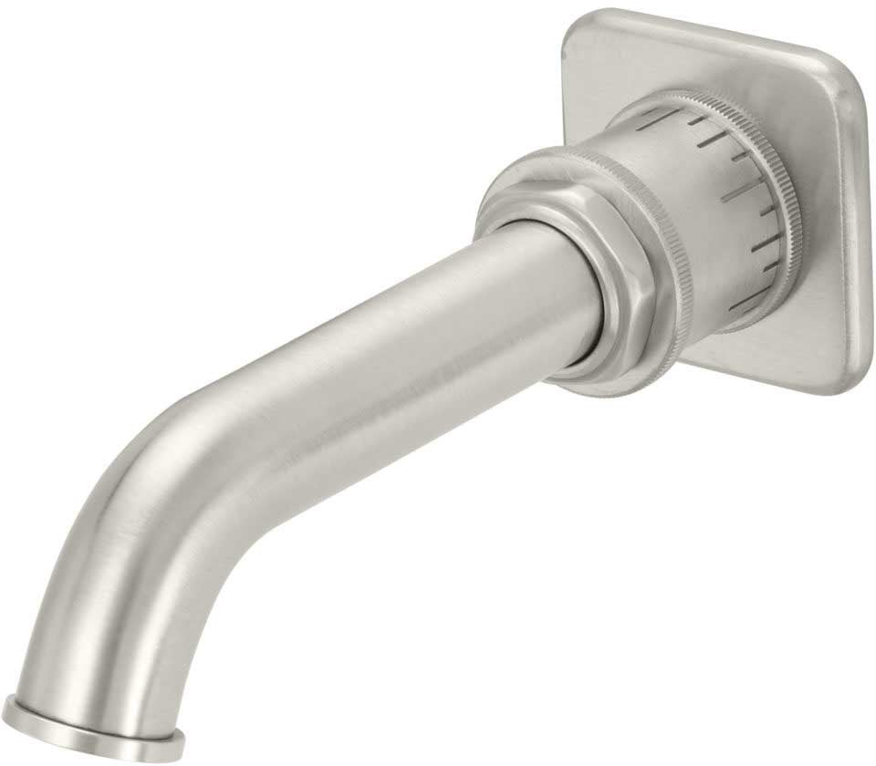 California Faucets Steampunk Bay Pico de Tina de Pared - Níquel Satinado