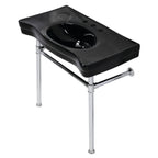 Kingston Brass Imperial lavabo consola — Negro / Cromo Pulido