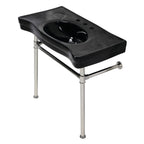 Kingston Brass Imperial lavabo consola — Negro / Níquel Pulido