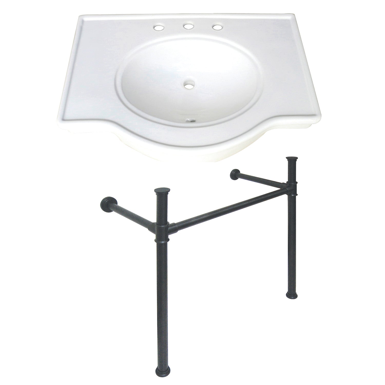Kingston Brass Templeton lavabo consola — Negro Mate