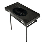 Kingston Brass Bristol lavabo consola — Negro / Negro Mate