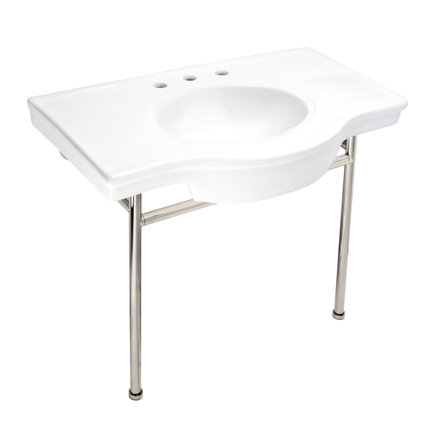 Kingston Brass Manchester lavabo consola — Níquel Pulido