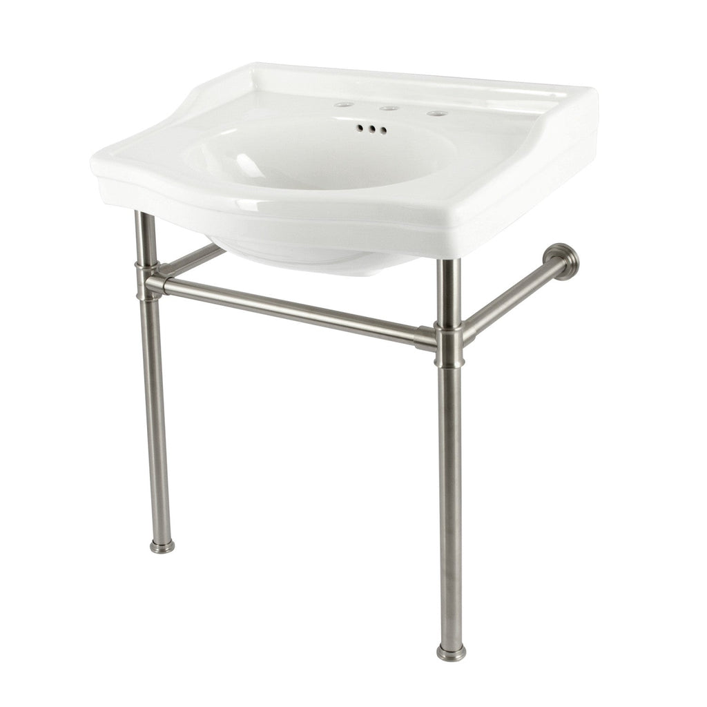 Kingston Brass Victorian lavabo consola — Níquel Cepillado