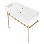 Kingston Brass New Haven lavabo consola — Latón Cepillado