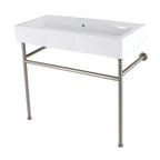 Kingston Brass New Haven lavabo consola — Níquel Cepillado