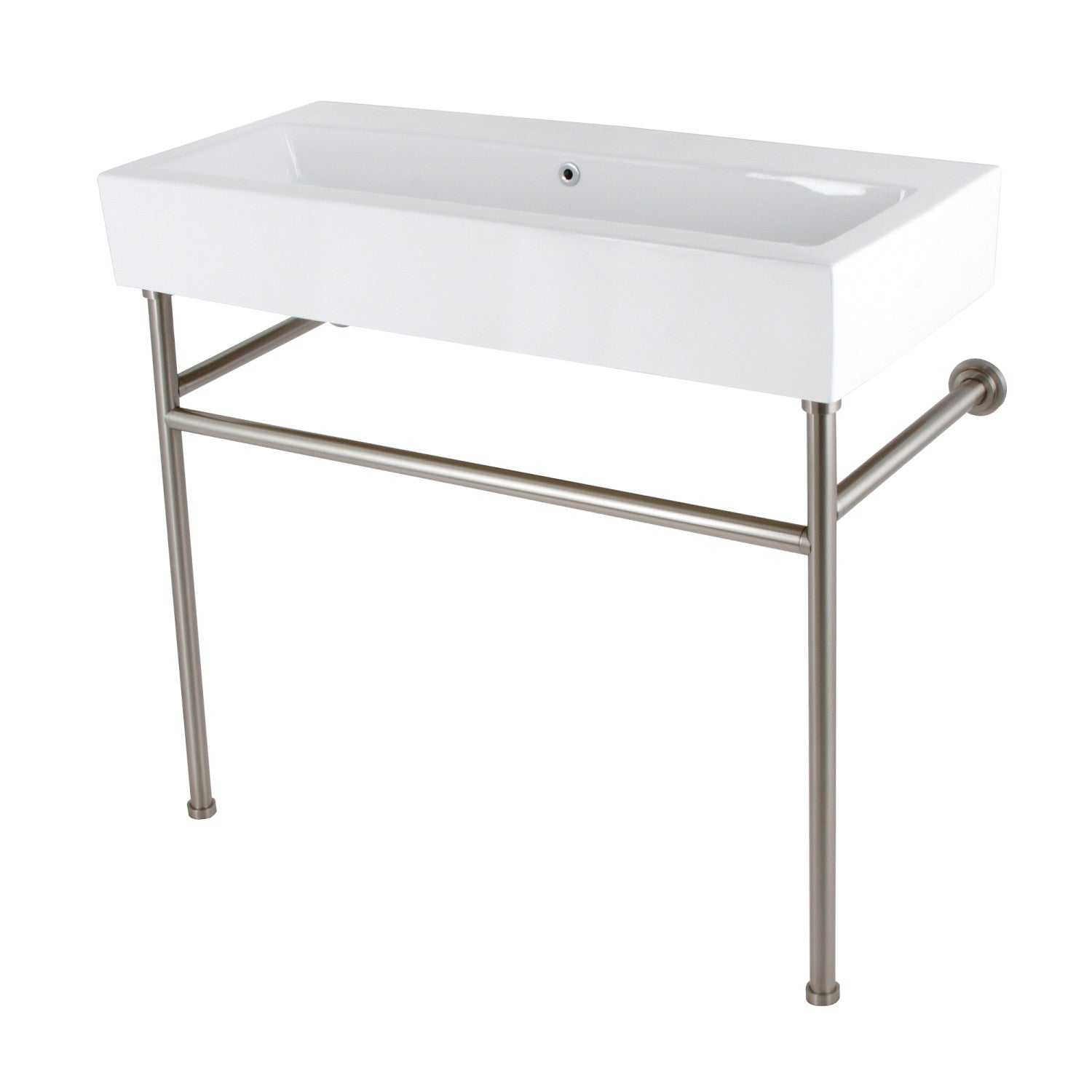 Kingston Brass New Haven lavabo consola — Níquel Cepillado