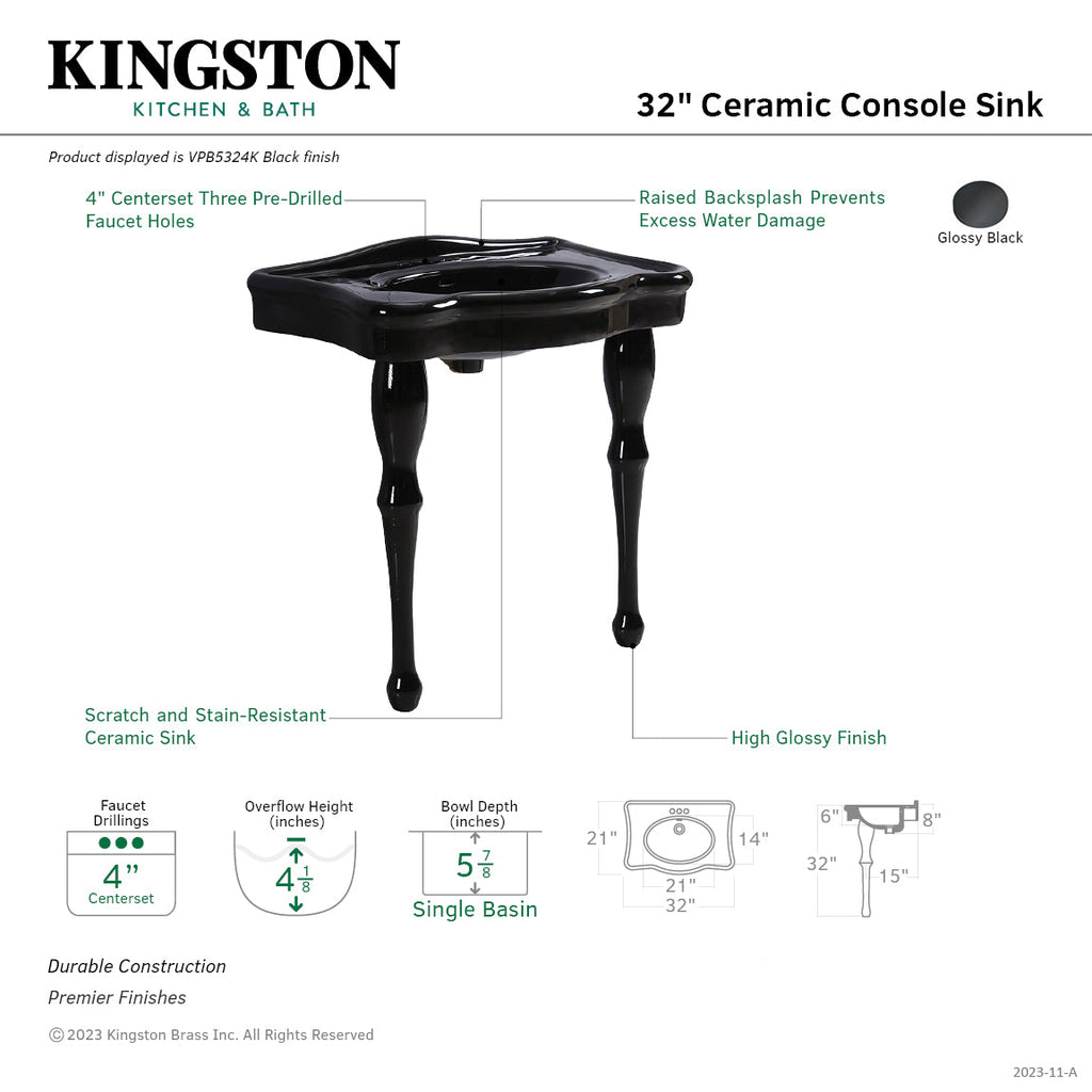 Kingston Brass Imperial lavabo consola — vista
