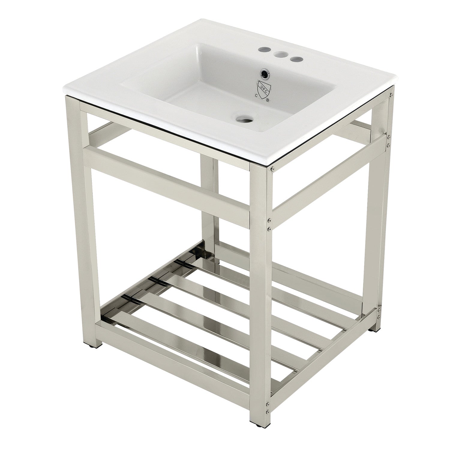 Kingston Brass Quadras lavabo consola — Níquel Pulido