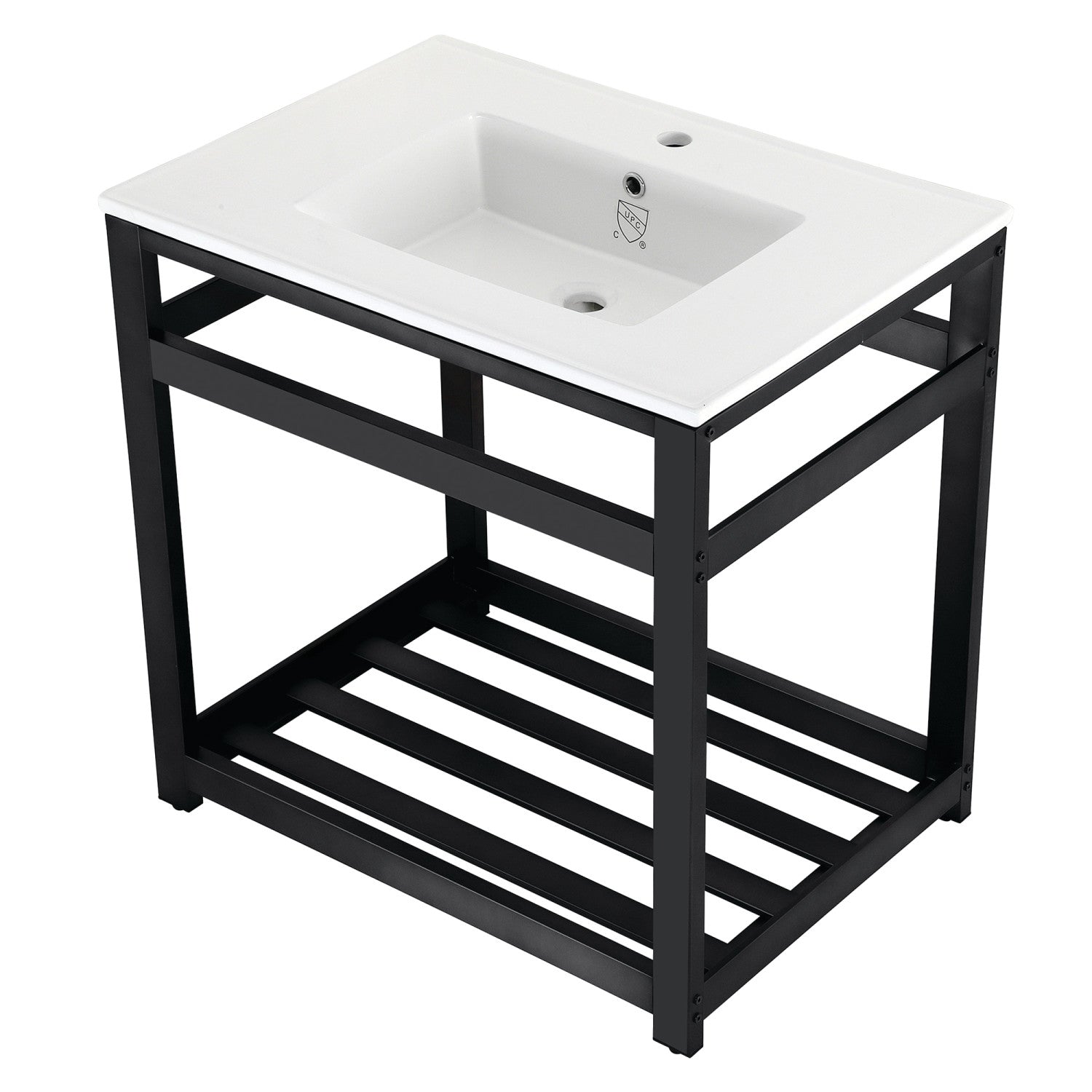Kingston Brass Quadras lavabo consola — Negro Mate