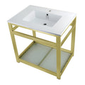 Kingston Brass Quadras lavabo consola — Latón Cepillado