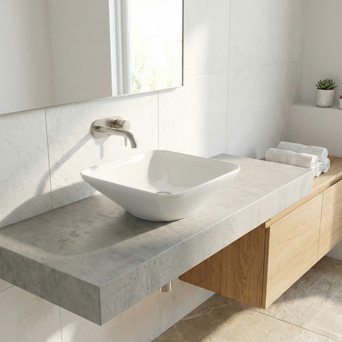 Barclay RAK Variant — Lavabo de Sobreponer Cuadrado de Cerámica · 5-504WH — imagen 1