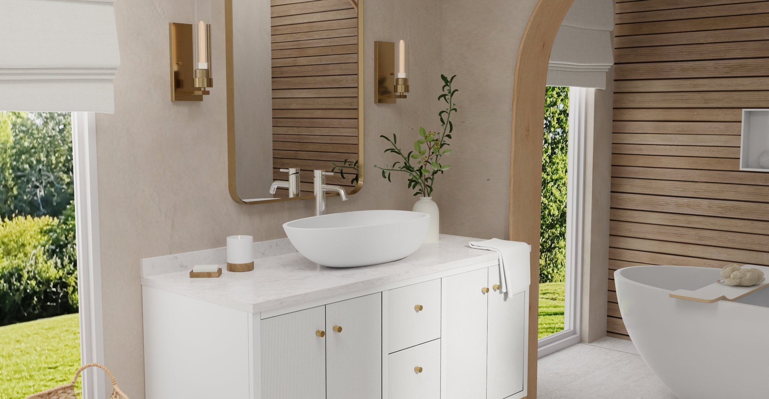 Badeloft Lavabo de Sobreponer Almendra WB-01