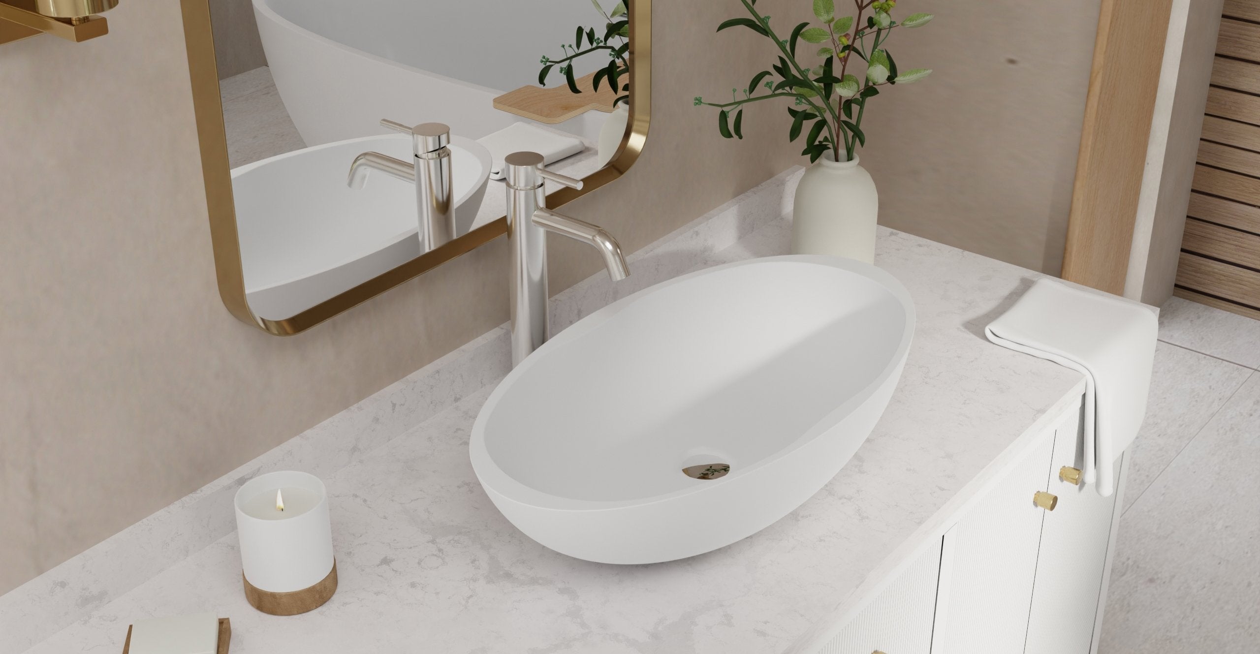 Badeloft Lavabo de Sobreponer Oval WB-04