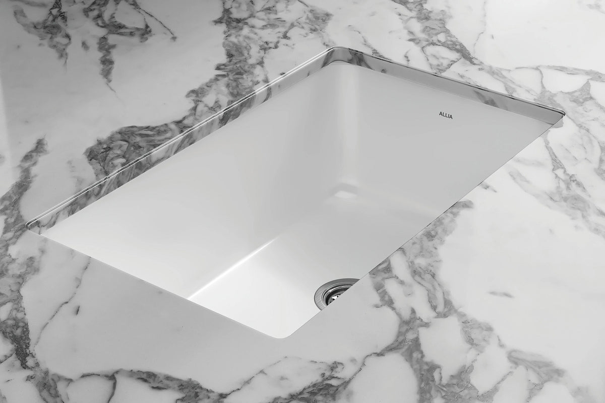 Rohl Allia Tarja Sencilla Bajocubierta de Fireclay 32" — instalada