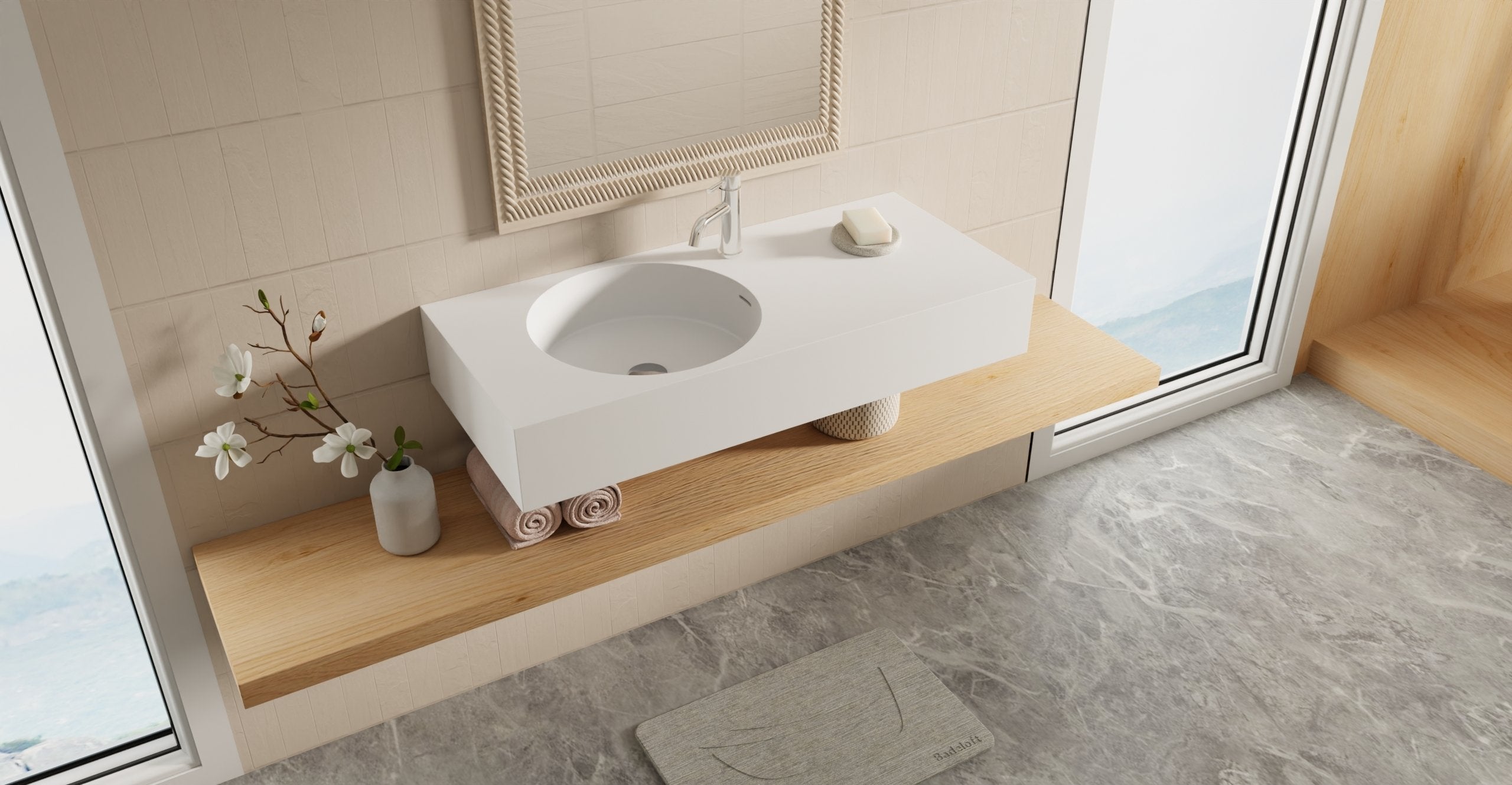 Badeloft Lavabo de Pared Oasis WT-02-A