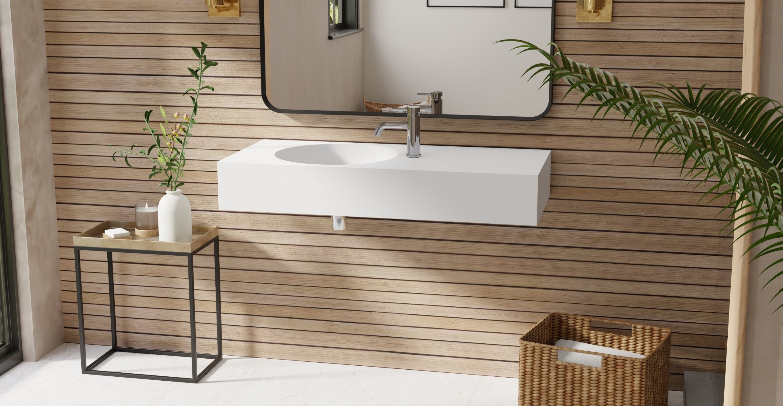 Badeloft Lavabo de Pared Oasis WT-02-A