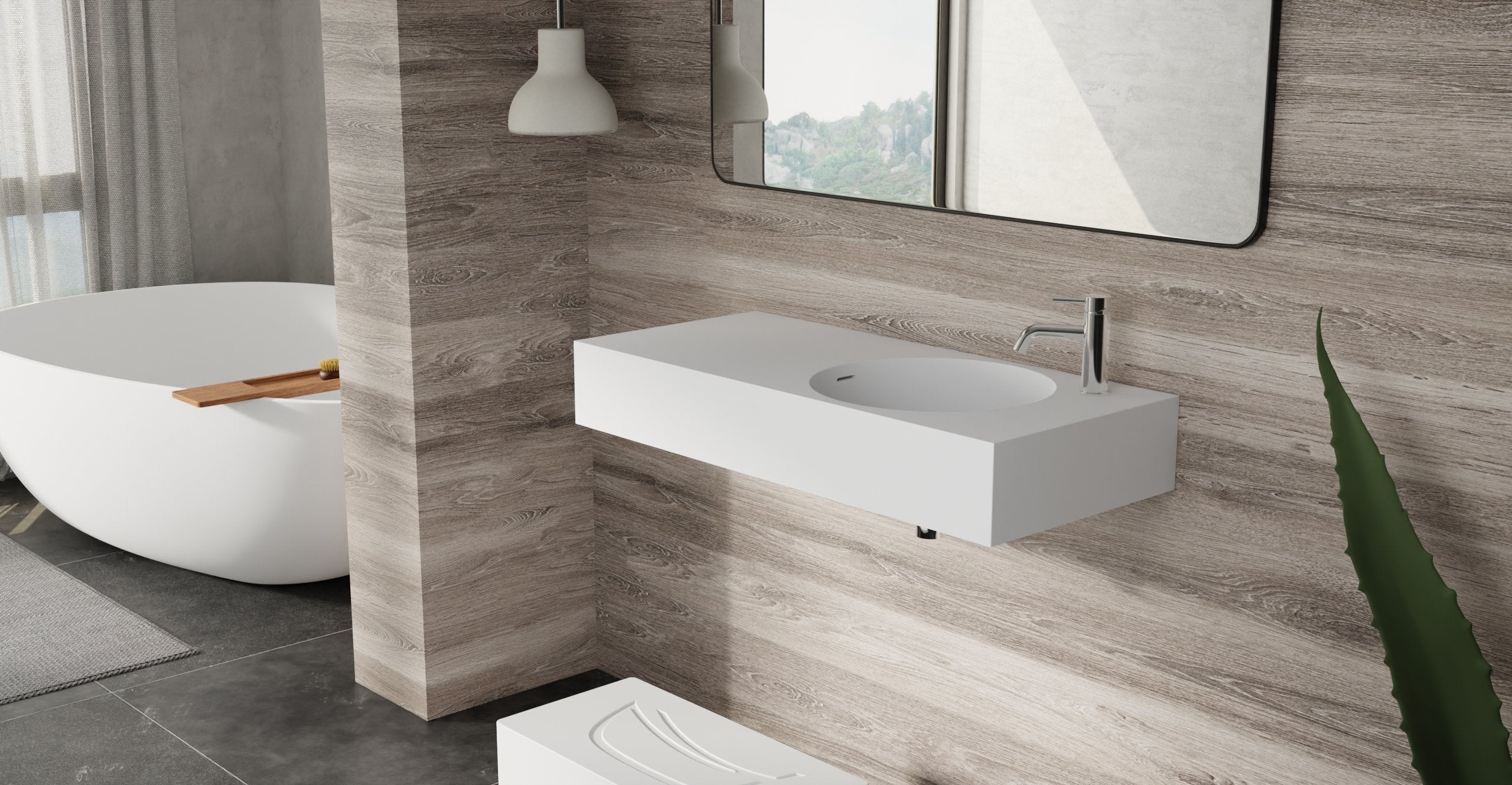 Badeloft Lavabo de Pared Oasis WT-02-B