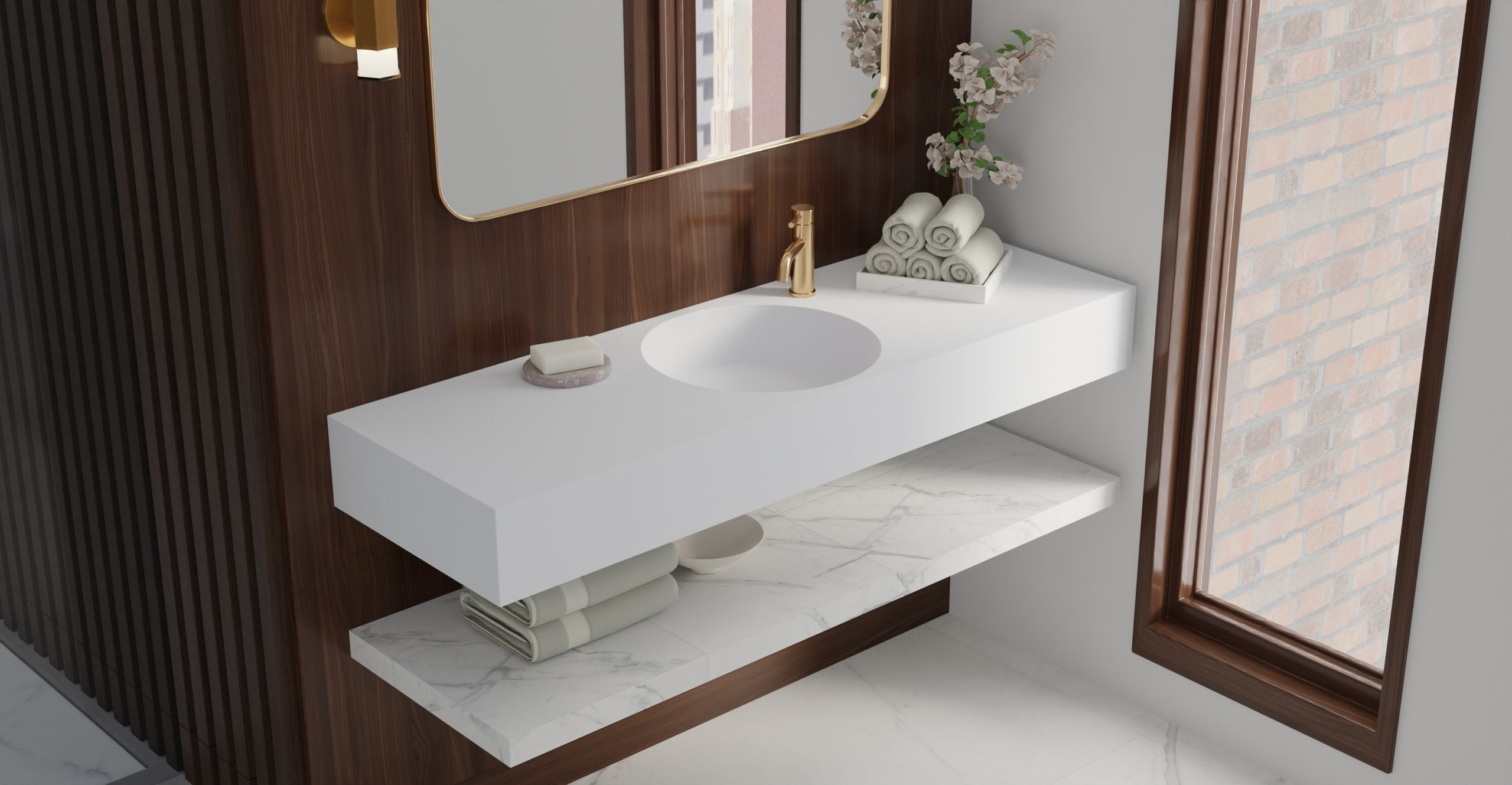 Badeloft Lavabo de Pared Oasis WT-02-C