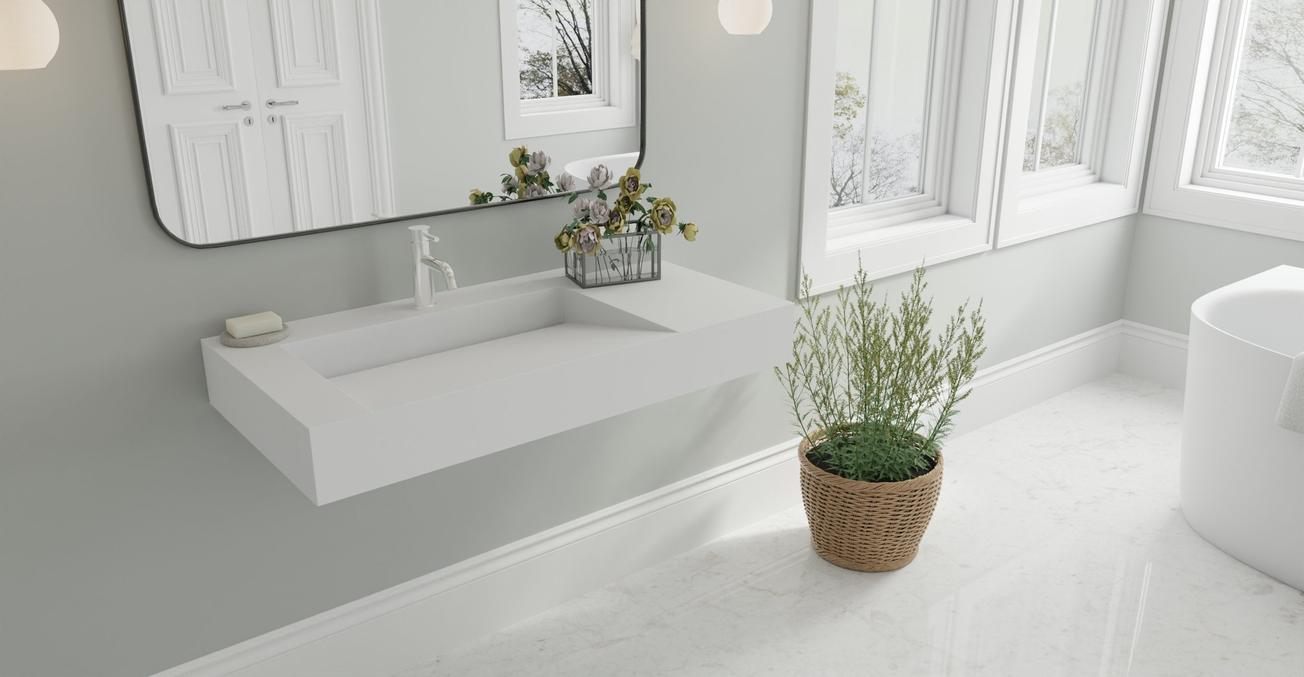 Badeloft Lavabo de Pared Tipo Rampa WT-04-A