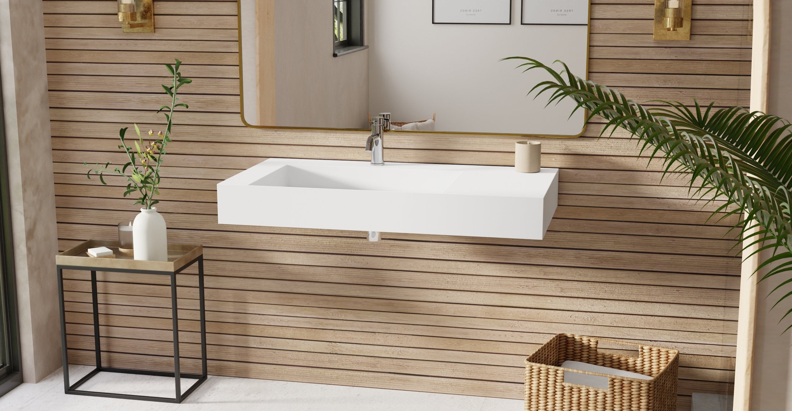 Badeloft Lavabo de Pared Tipo Rampa WT-04-A