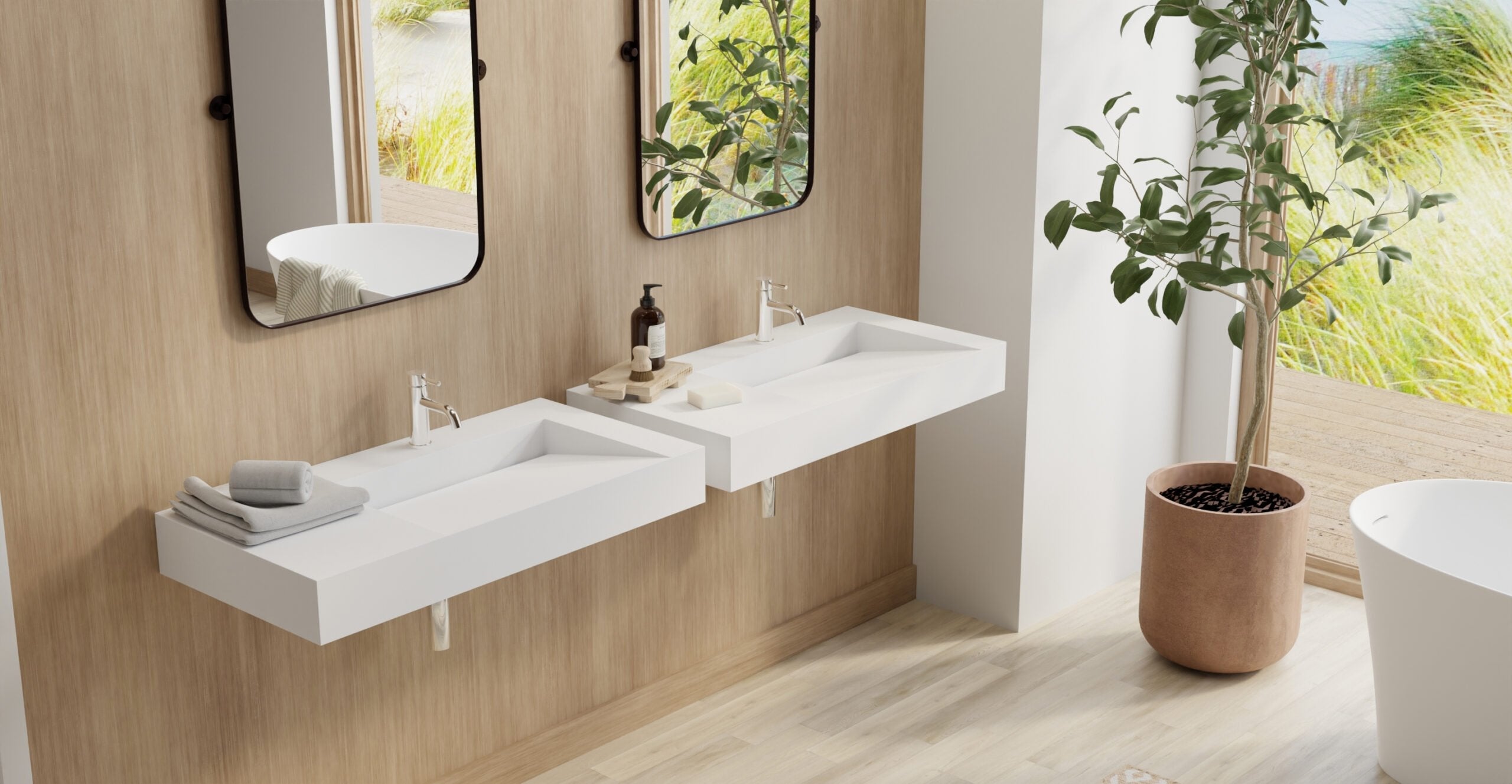 Badeloft Lavabo de Pared Tipo Rampa WT-04-B
