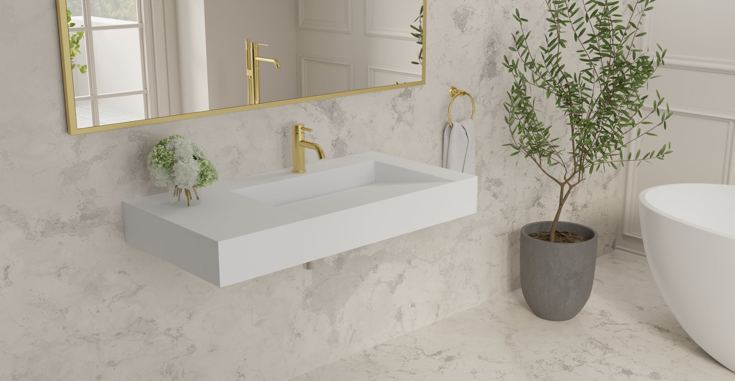 Badeloft Lavabo de Pared Tipo Rampa WT-04-B