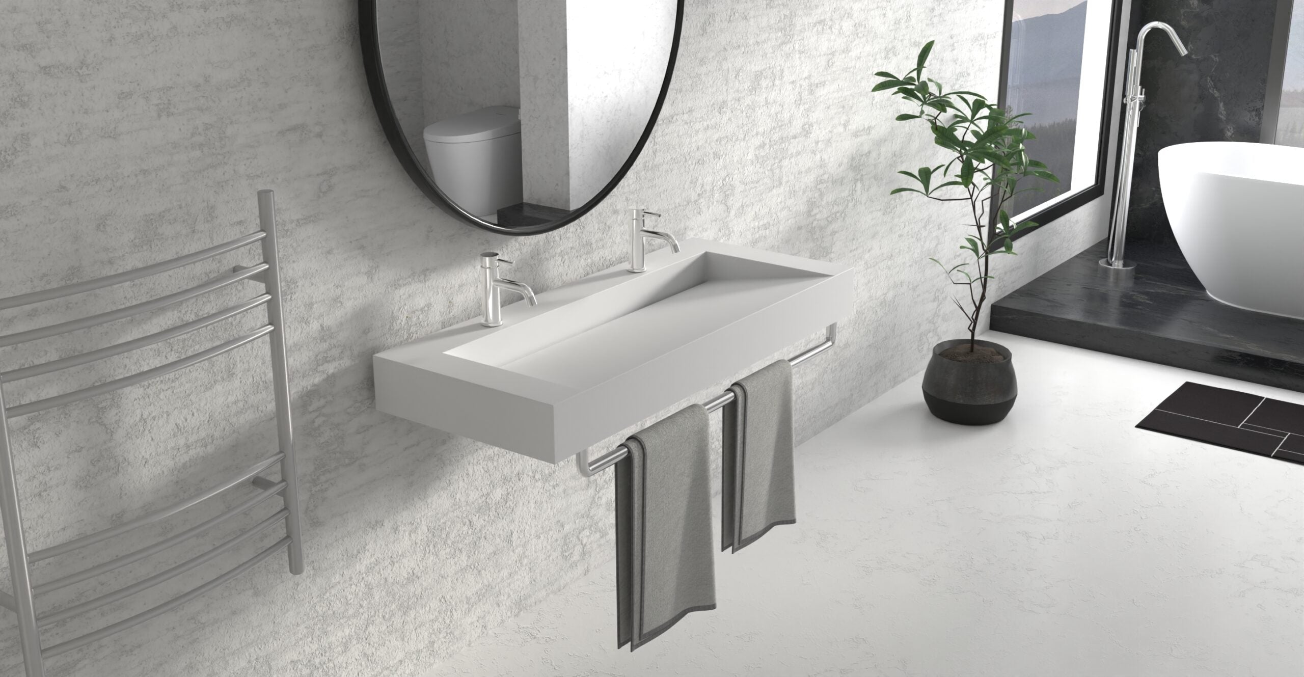 Badeloft Lavabo de Pared Tipo Rampa WT-04-C