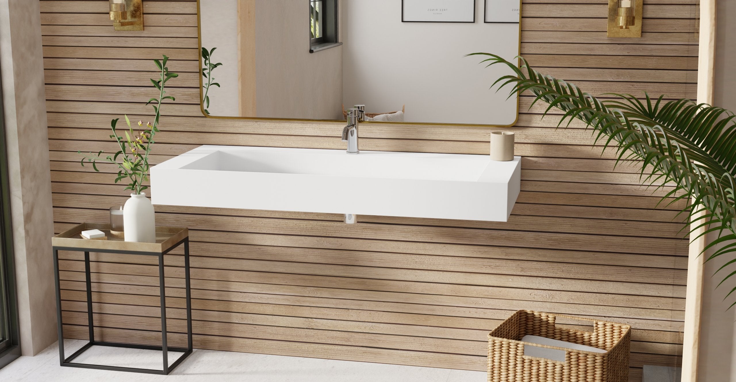 Badeloft Lavabo de Pared Tipo Rampa WT-04-C