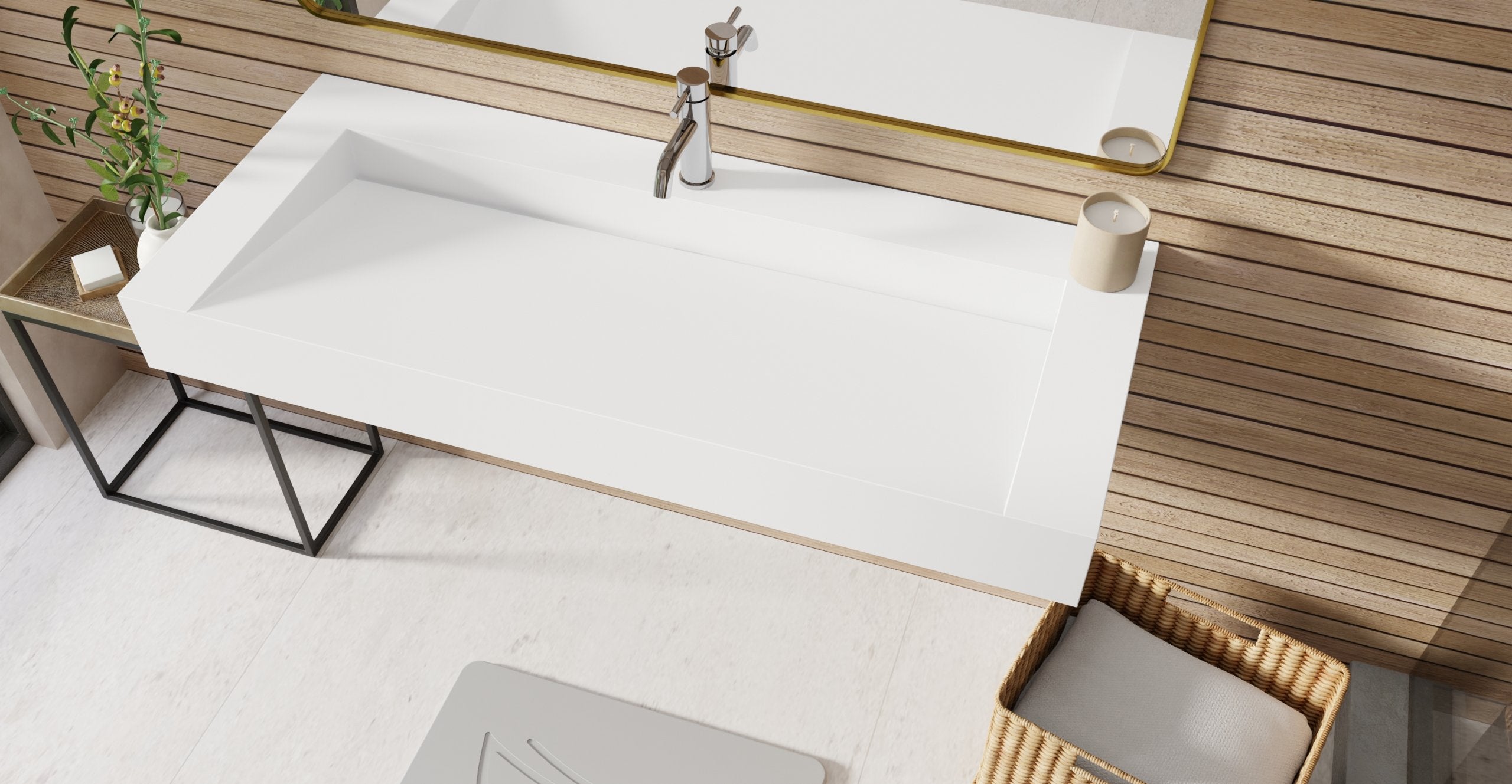 Badeloft Lavabo de Pared Tipo Rampa WT-04-C