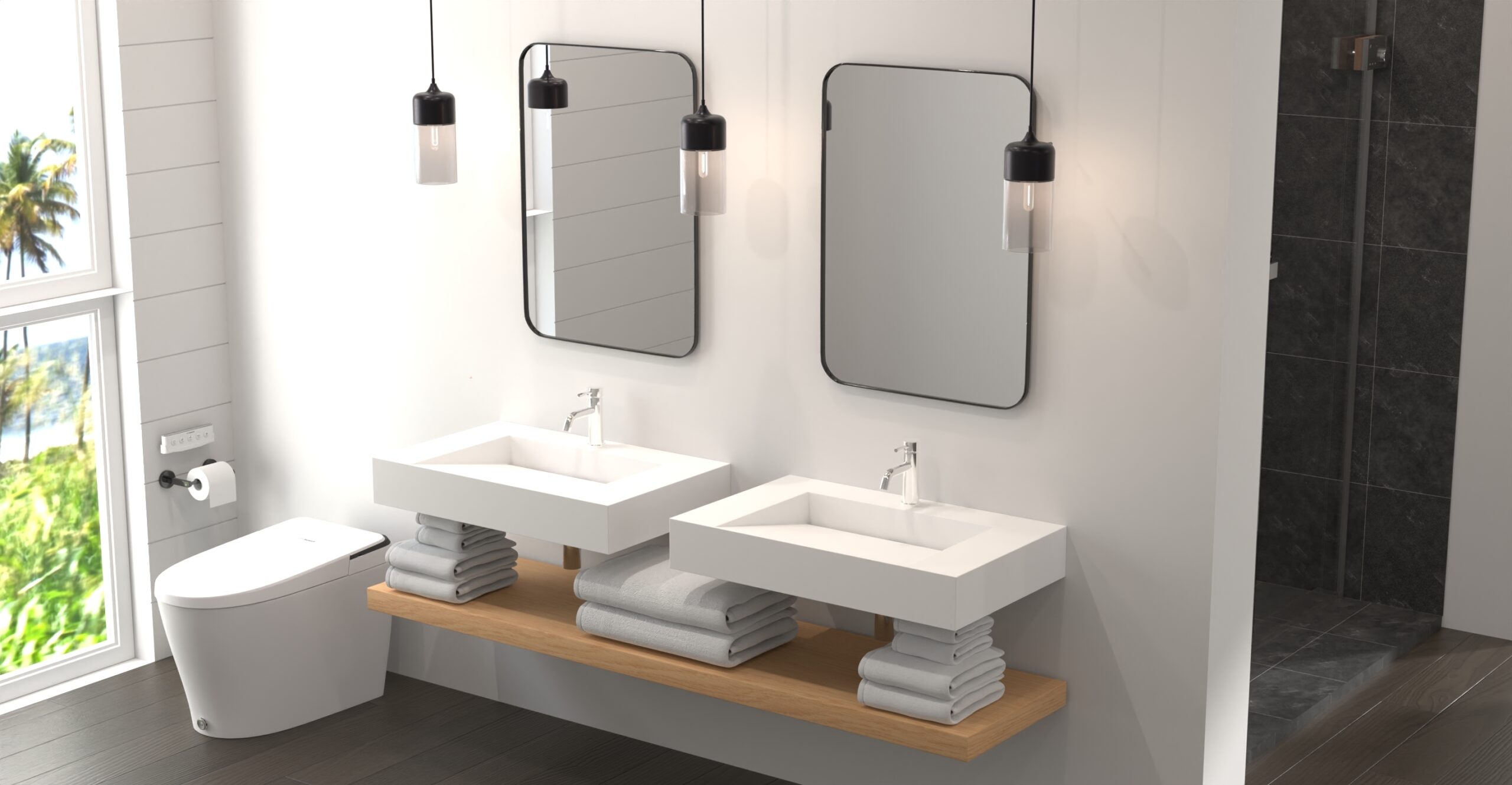 Badeloft Lavabo de Pared Tipo Rampa WT-04-D