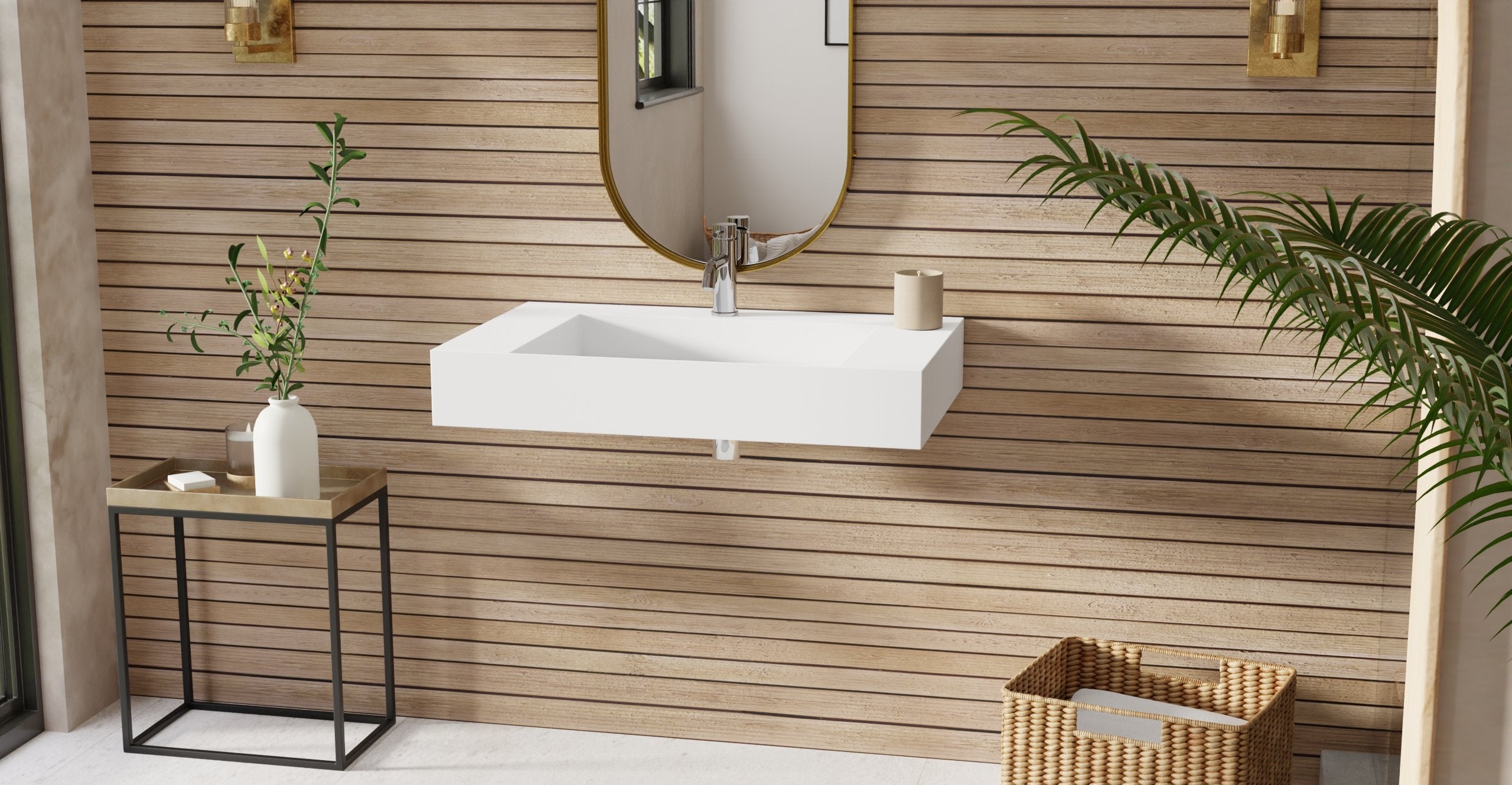 Badeloft Lavabo de Pared Tipo Rampa WT-04-D