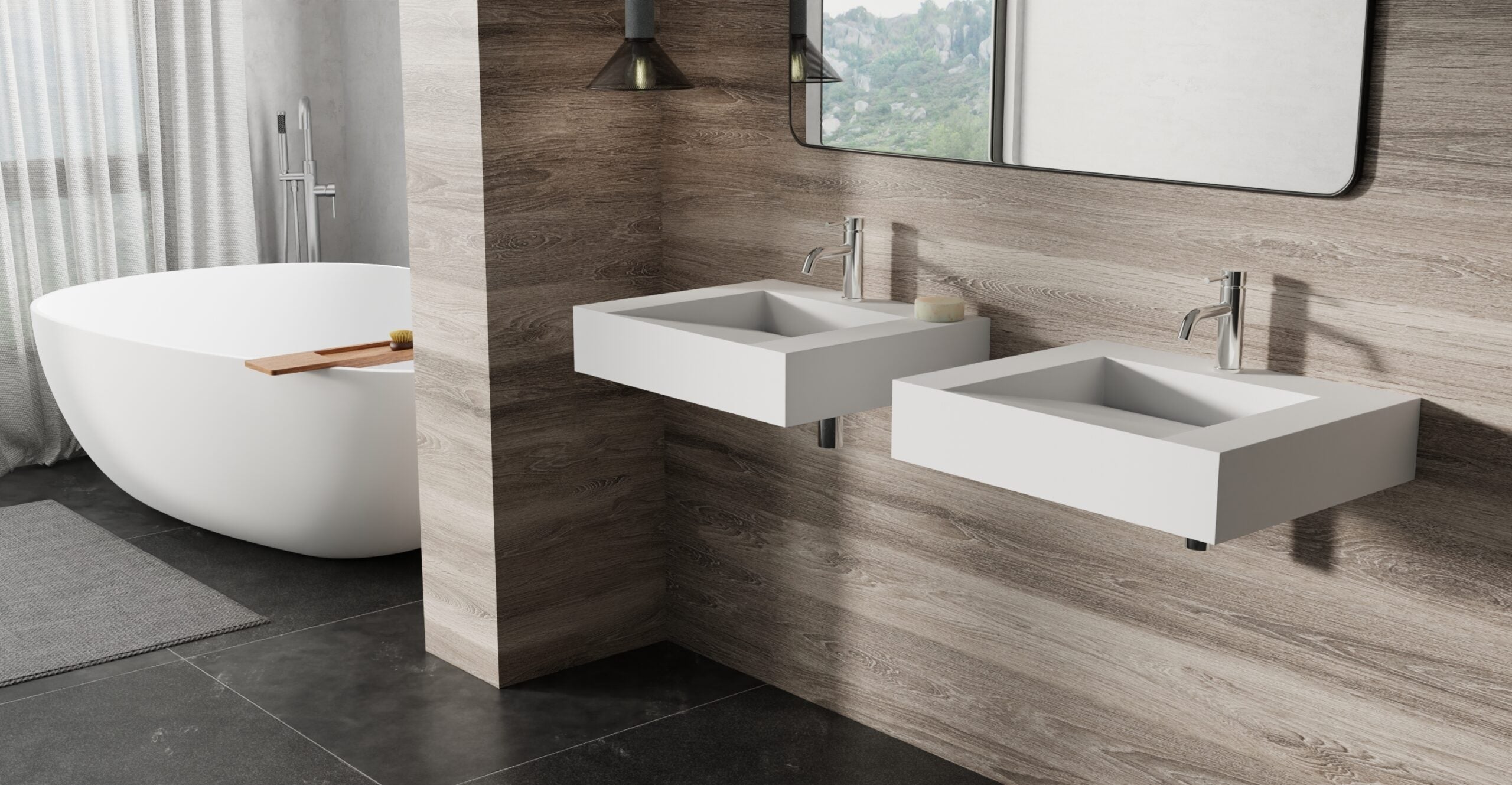 Badeloft Lavabo de Pared Tipo Rampa WT-04-E
