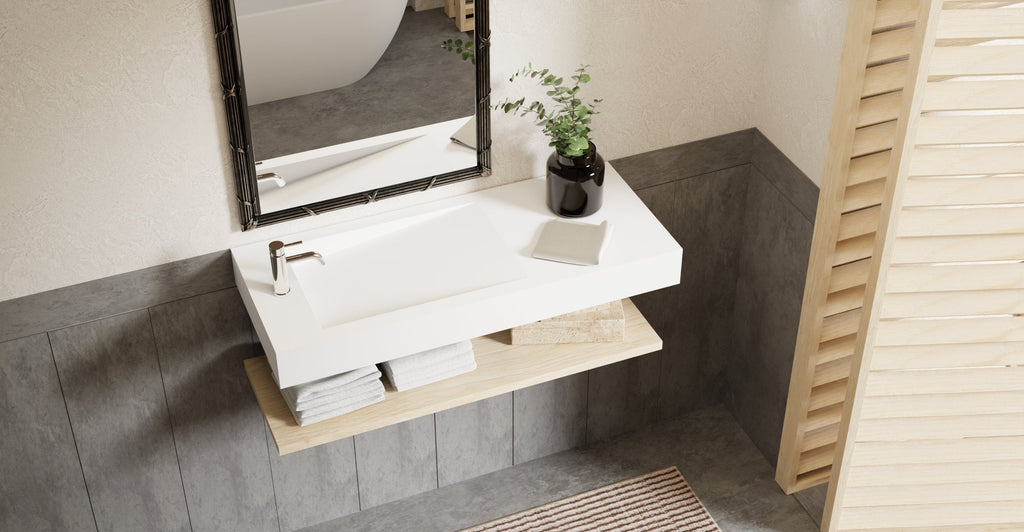 Badeloft Lavabo de Pared Tipo Rampa Lateral WT-05-A
