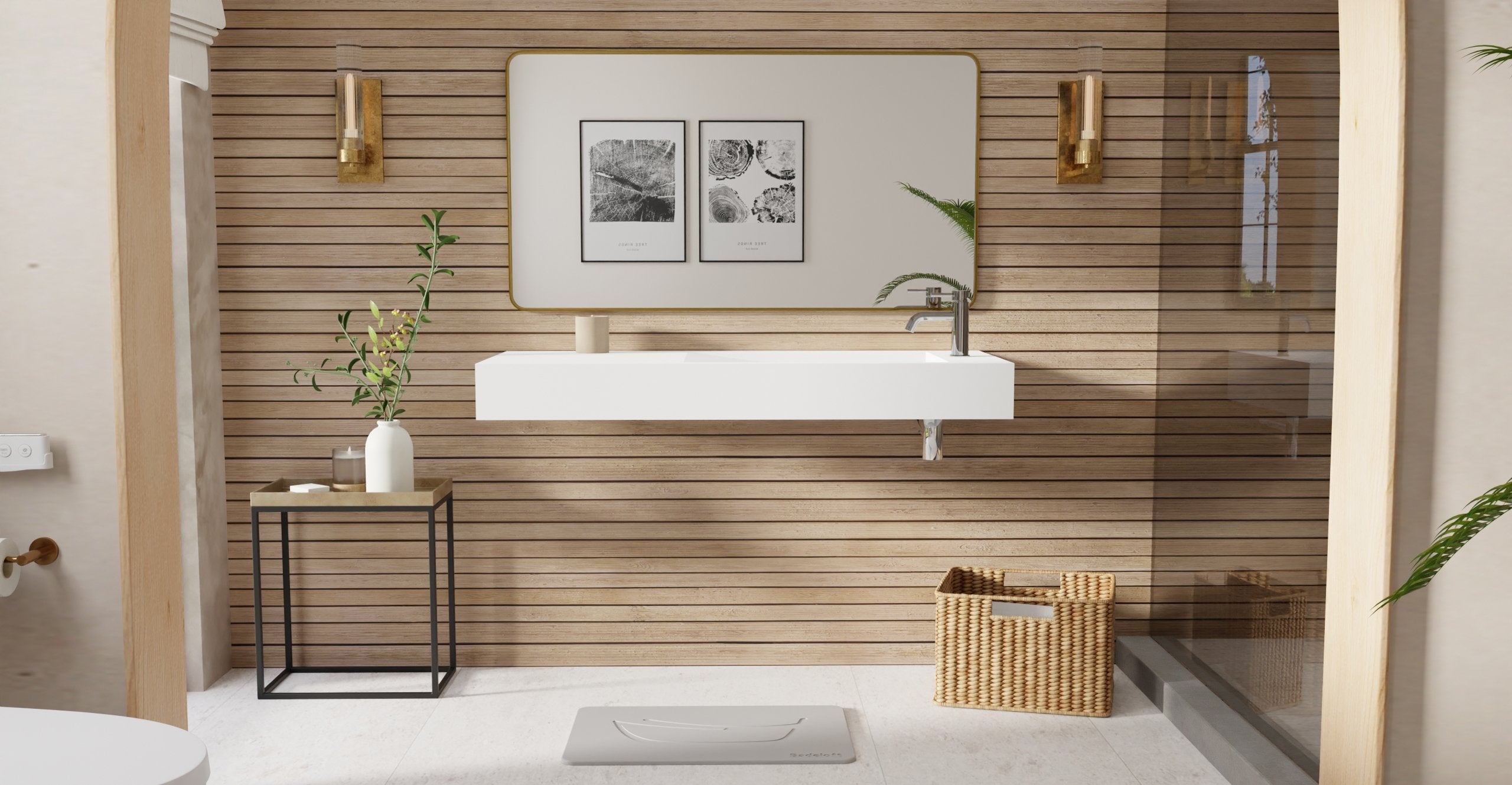 Badeloft Lavabo de Pared Tipo Rampa Lateral WT-05-B