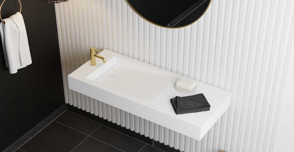 Badeloft Lavabo de Pared Tipo Rampa Lateral WT-05-A