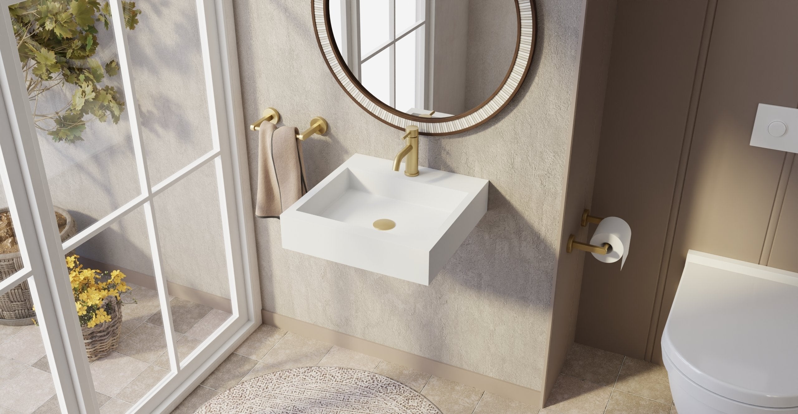 Badeloft Lavabo de Pared WT-06-S