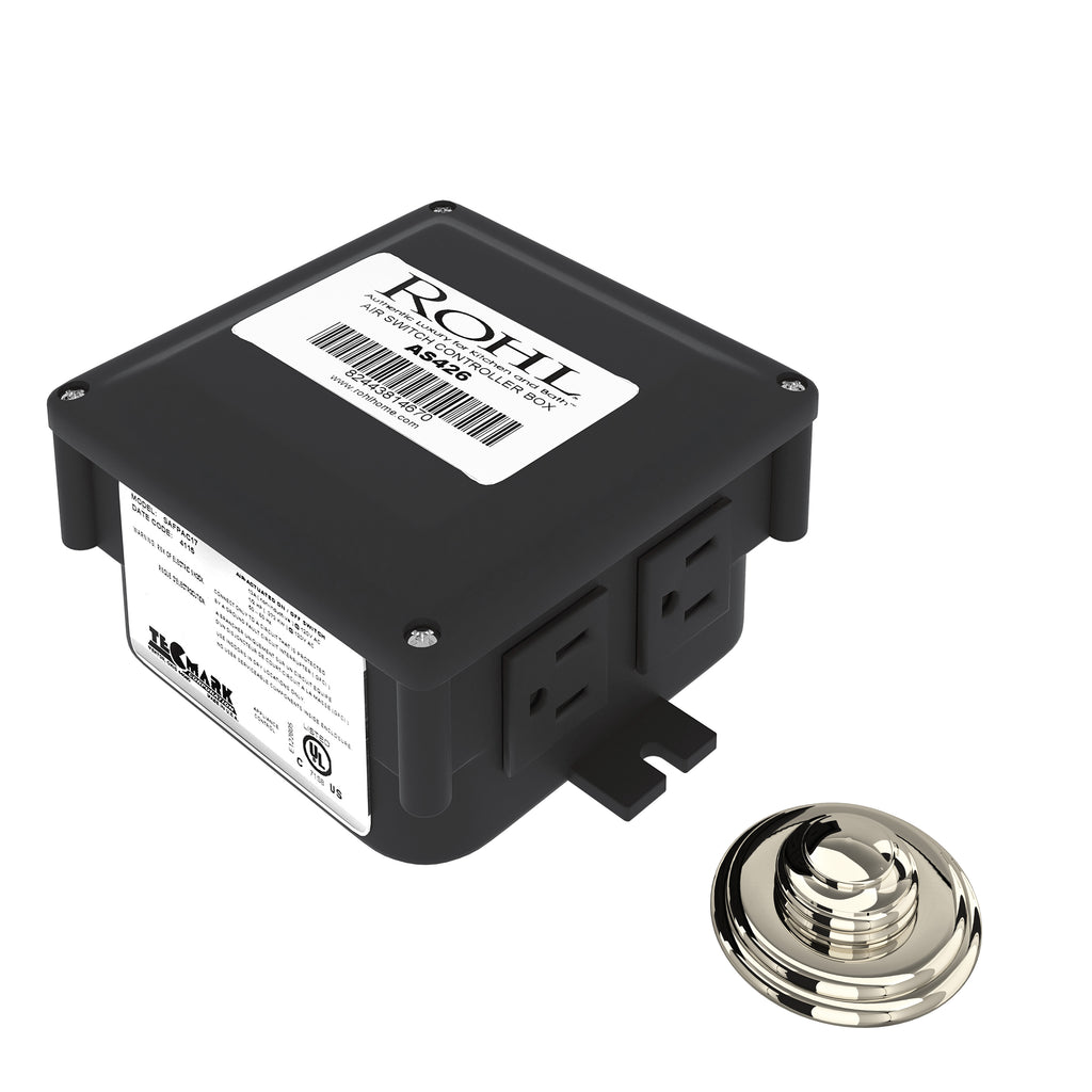 Rohl Caja de Control para Triturador con Botón Neumático - Clásico - Níquel Pulido