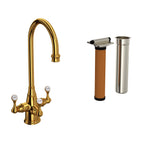 Rohl Georgian Era Kit de Mezcladora Filtradora de Bar y Preparación de Tres Manijas - Latón sin Laca