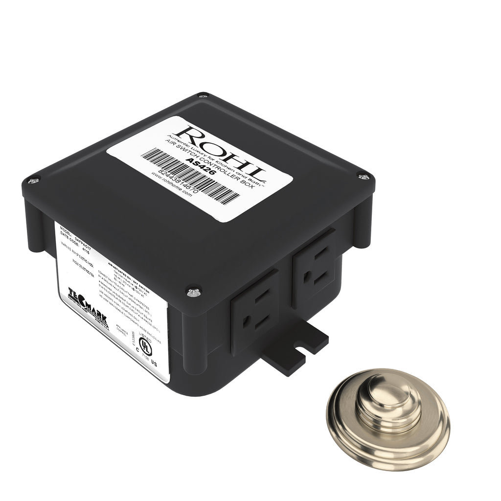 Rohl Caja de Control para Triturador con Botón Neumático - Clásico - Níquel Satinado