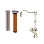 Rohl Acqui Kit de Mezcladora Filtradora de Cocina - Manija de Cruz - Níquel Pulido