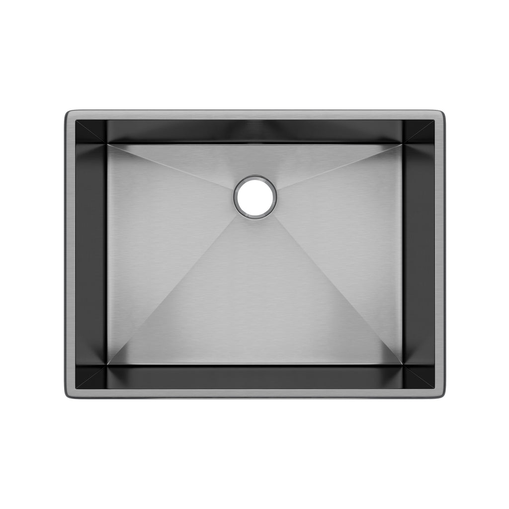 Rohl Forze Tarja Sencilla de Acero Inoxidable 24" - Acero Inoxidable Negro