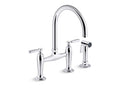Kohler Edalyn by Studio McGee — Mezcladora de Cocina tipo Puente con Rociador Lateral — Cromo Pulido