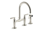 Kohler Edalyn by Studio McGee — Mezcladora de Cocina tipo Puente con Rociador Lateral — Níquel Pulido Vibrant