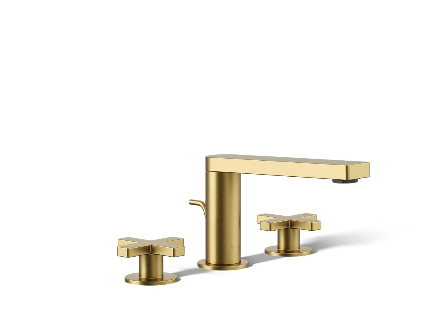 Kohler Composed — Llave de Lavabo Widespread (3 Orificios) con Manijas de Cruz — Latón Moderno Cepillado Vibrant