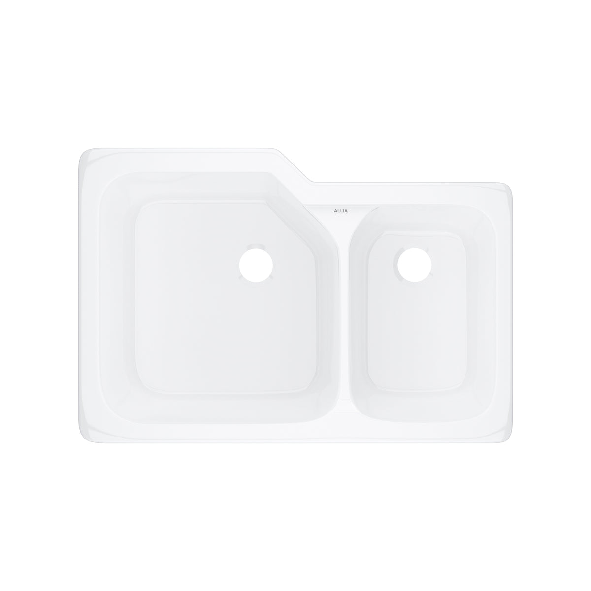 Rohl Allia Tarja Doble Bajocubierta de Fireclay 33" - Blanco