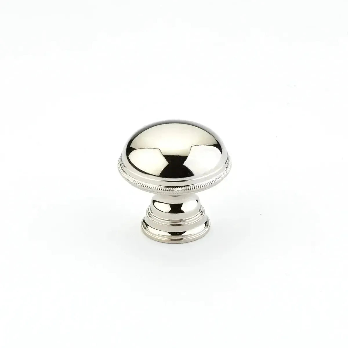 Schaub Perilla Atherton Plain Edges Moleteada, 1-1/4" — Níquel Pulido