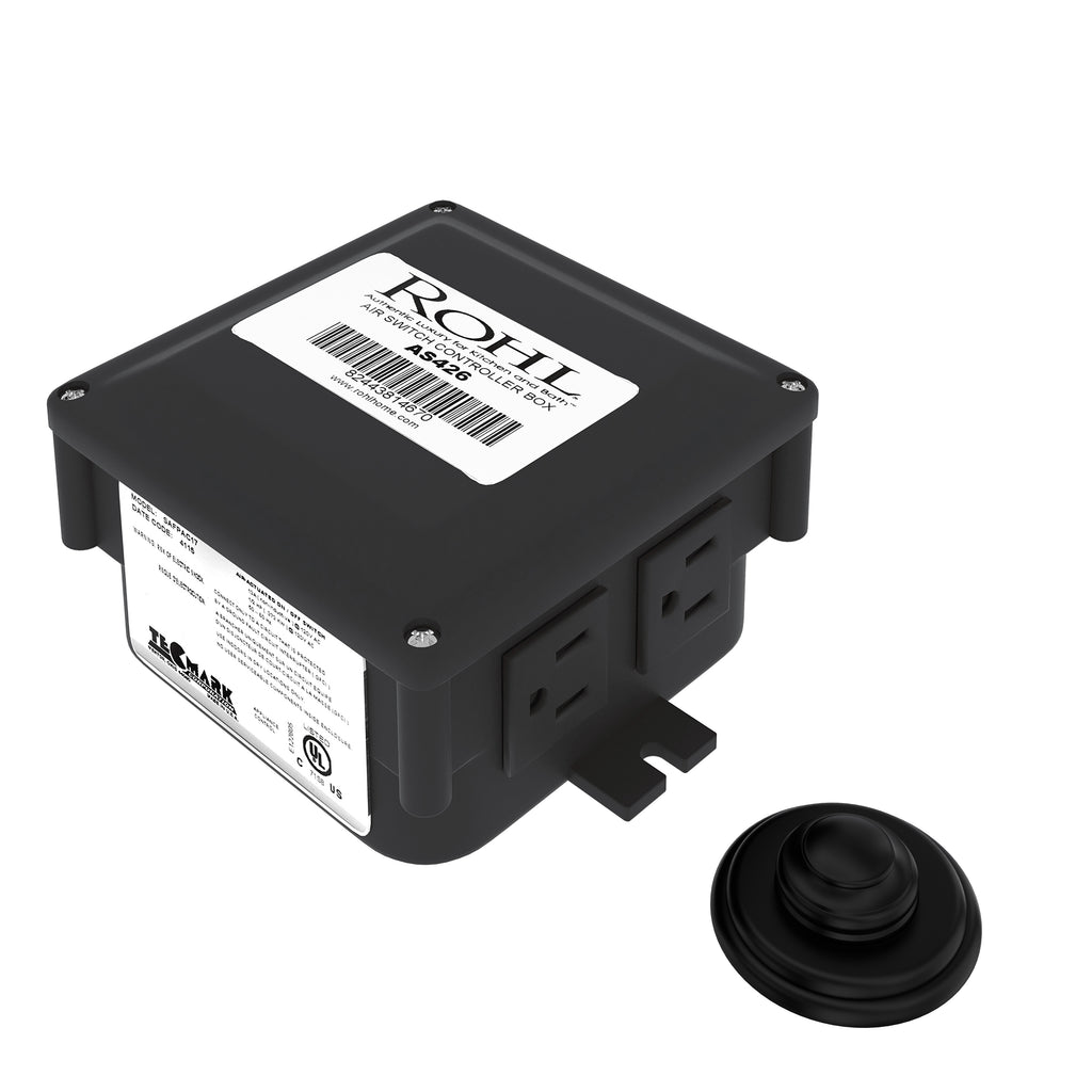 Rohl Caja de Control para Triturador con Botón Neumático - Clásico - Negro Mate