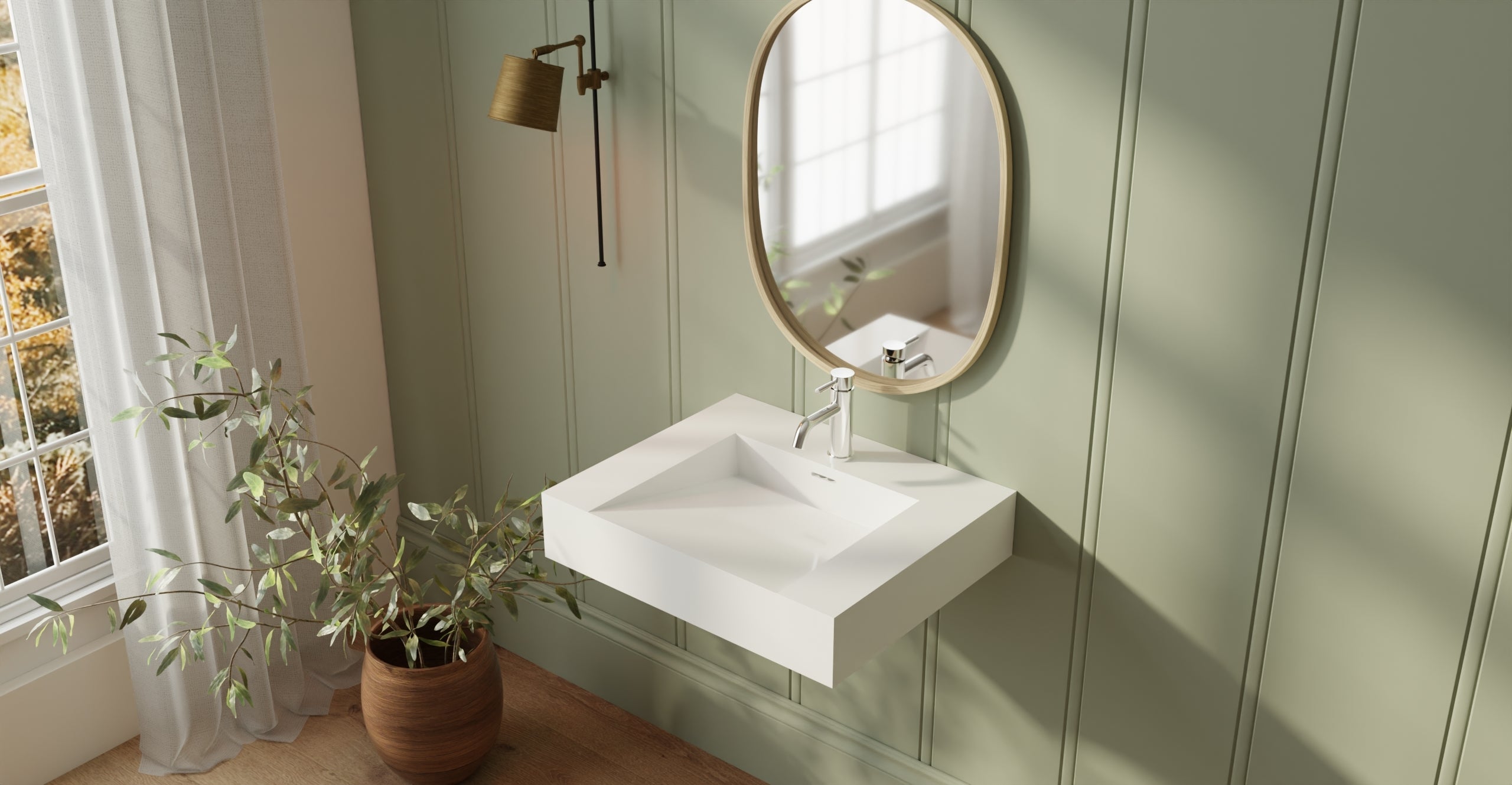 Badeloft Lavabo de Pared Tipo Rampa WT-04-F