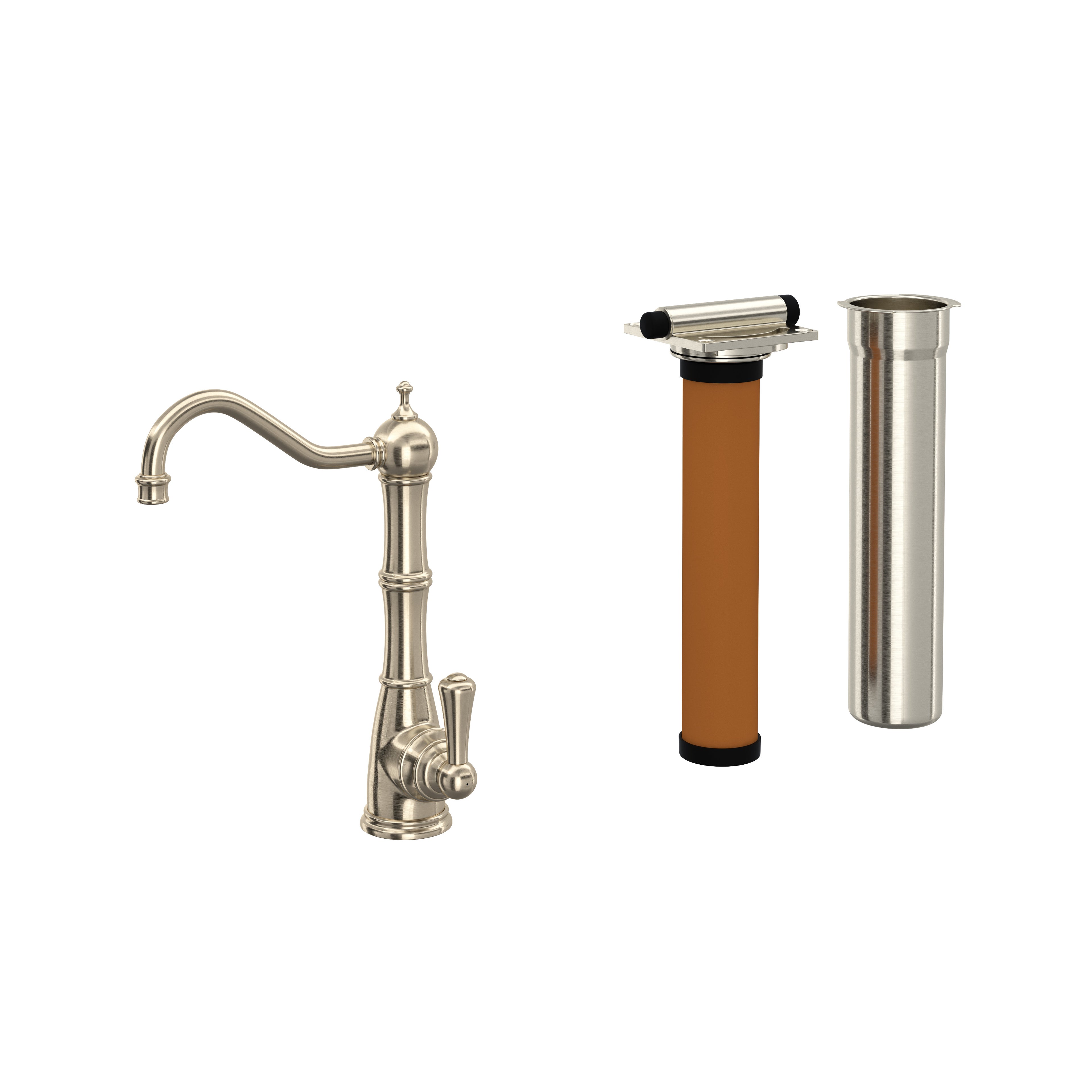 Rohl Edwardian Kit de Mezcladora Filtradora de Cocina - Níquel Satinado