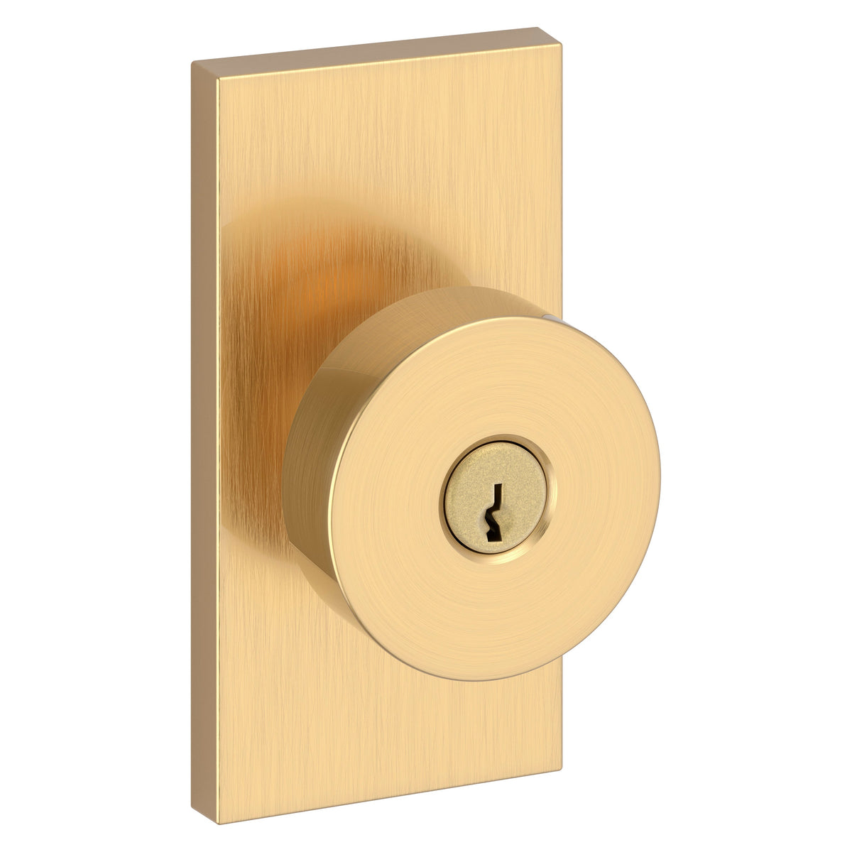 Baldwin Hardware Reserve Perilla con Llave Contemporary — Latón satinado Lifetime — Contemporary 5